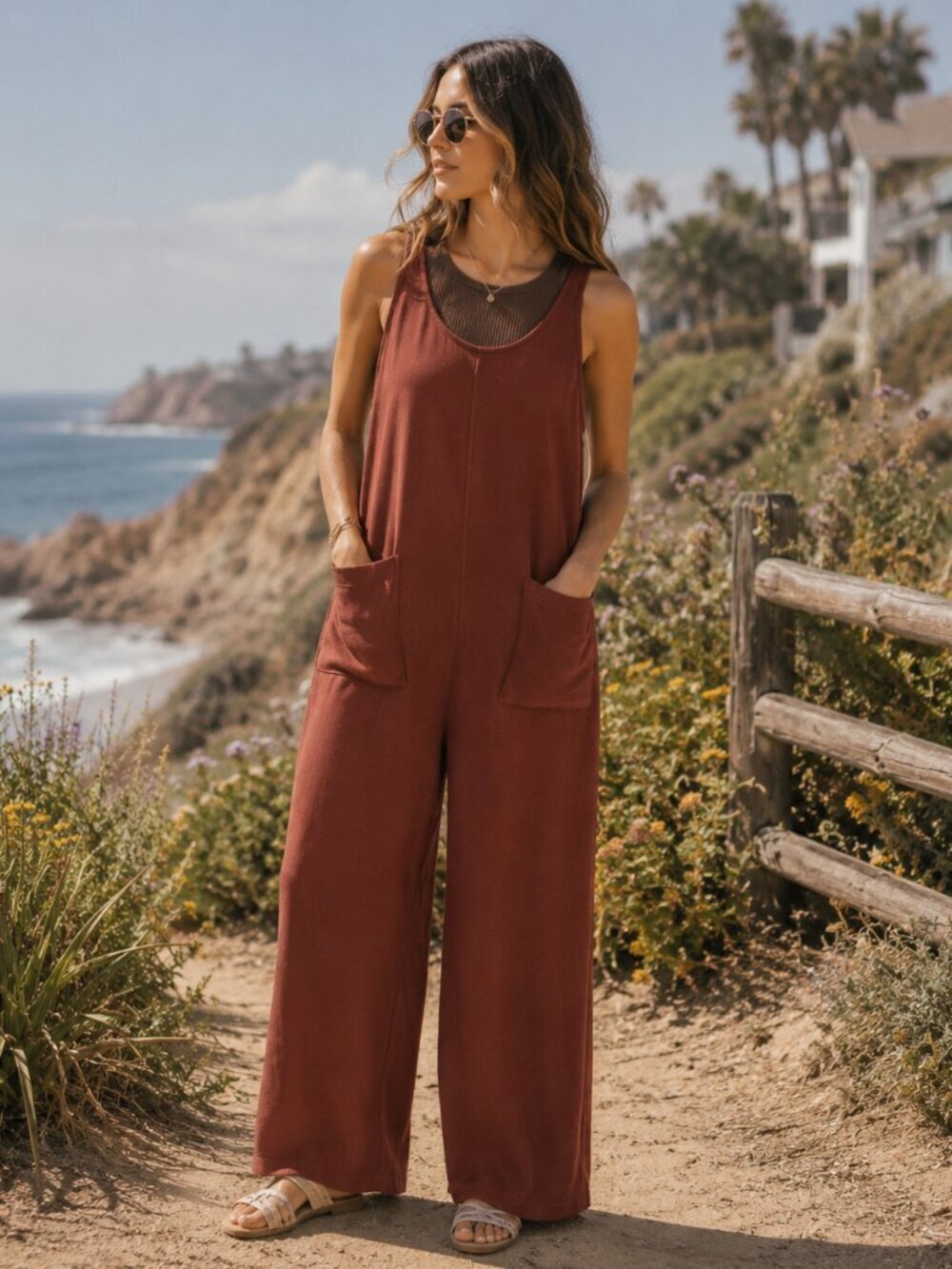 Madewell MWL superbrushed pull on wide leg jumpsuit